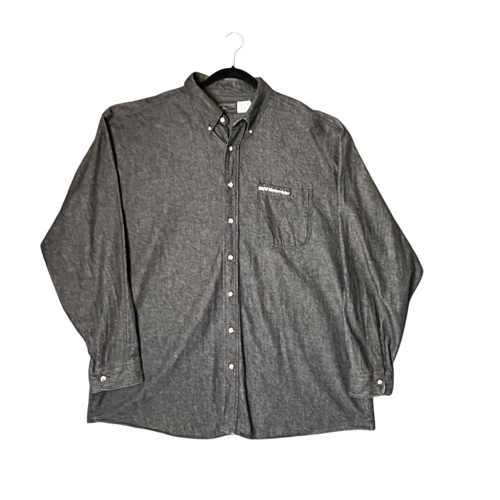 Vtg‎ 90s BMW Motorrader Black Denim Dress and Ride ButtonDown Shirt Men XX Large